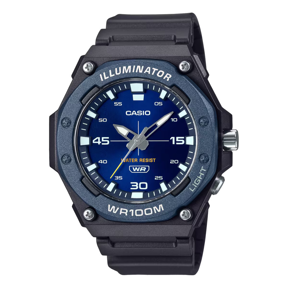 Casio MW-620H-2AV Men’s Black/Blue Analog Sport Watch 100M WR LED Light Resin
