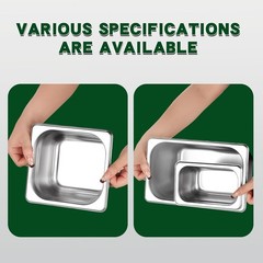 4-Pack 1/9 Size 4″ Deep Stainless Steel Food Pan w/ Lid Steam Table Hotel Pan