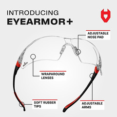 Clear Safety Glasses for Men and Women with Anti-Fog and Scratch Resistant Wrap