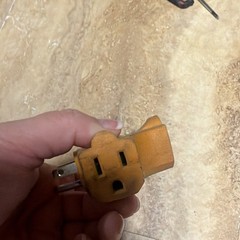 LITESUN T-8A Current Tap Type B Plug Adapter 125VAC 15A 1 Outlet Orange