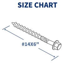 Heavy-Duty Black Timber Structural Wood Screw with Hex Socket #14 x 6 Extra Long