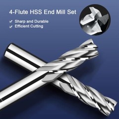 4-Flute End Mill Set, Metric CNC Milling Cutter Drill Bits Router 10Pcs