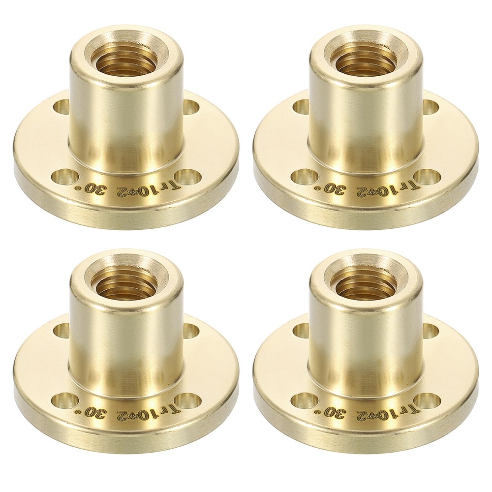 4 Pcs Tr10x2 Screw Brass Nut (2mm Pitch, 1 Start, 2mm )