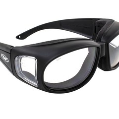 Global Vision Motorcycle Safety Fitover Glasses Clear Lens Storage Pouch + Strap