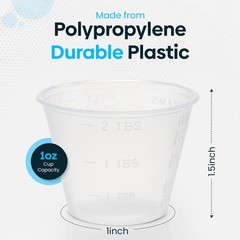 [1000 Count – 1 oz.] Perfect Stix Disposable Graduated Pack of 1000, Clear