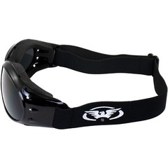 Red Baron Motorcycle Goggles Day & Night Use Super Dark Lens & Clear Mirror Lens