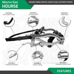 Equine Dental McPherson Mouth Speculum Horse Gag Float 4000 Series German Grade