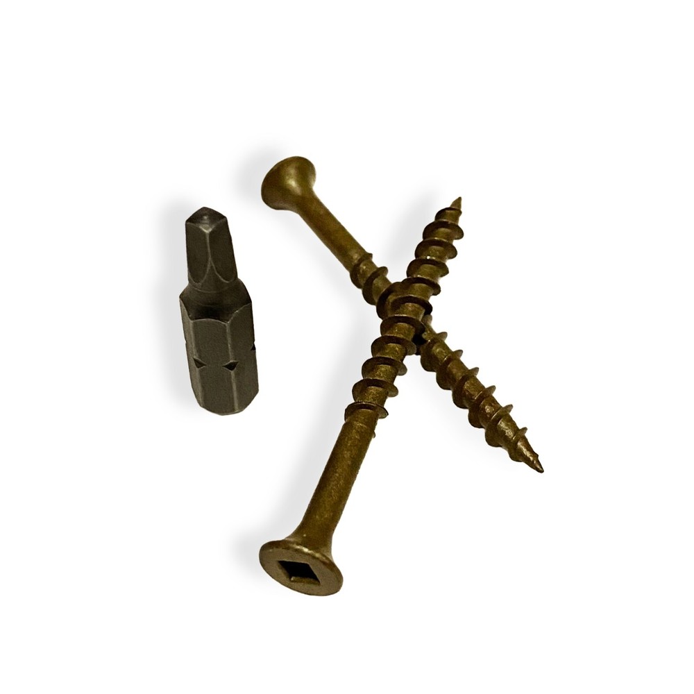 #8 x 2″ Deck Screws | Square Drive | Bugle Head | Brown Ruspert | 4000pcs