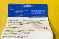 Codman Aortic Exclusion Clamp, Acute S-Shaped Jaw, 7.5″ REF: 37-1120