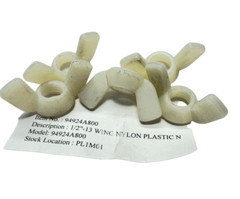 (Pack of 5) White 1/2″-13 Nylon Plastic Wing Nuts, 94924A800 **Free Shipping**