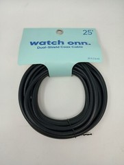 NEW watch onn. Dual-Shield Coax Cable 25 ft (7.6m) Black Coaxial