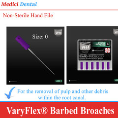 Dental Endo Barbed Broaches For Root Canal Color-Coded 21mm, 25mm 10/Pk VaryFlex