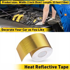 2″ 33Ft Gold Heat Reflective Intake Tape Wrap: Self Adhesive, High Temp
