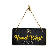 Hand Wash Only 5×10 Hanging Plus Wall or Door Sign | Restrooms Décor