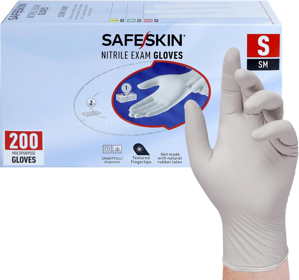 Nitrile Exam Gloves Disposable – 3.5 Mil, Gray, Powder Free Gloves for Medical,