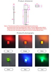 2x5x7mm Rectangular LED Diffused Light Emitting Diode 2x3x4mm DIY Indicator 10PC