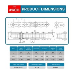 #60H Heavy Duty Roller Chain Connecting Links (10 Pack) Carbon Steel