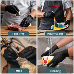 FINITEX – Black Nitrile Disposable Gloves, 5Mil, Powder-Free, Medical Exam Latex