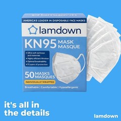 (50-Pack) KN95 Face Masks, Individually Wrapped, Premium Disposable Dust Mask…