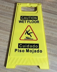 Caution Wet Floor Sign,17.5″ Height,Bright Yellow Double-Sided Folding A-Shaped