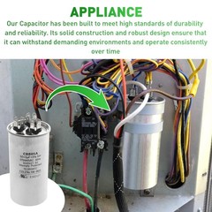 2025 Upgrade 3100248.487 CBB65A Capacitor – 50 + 5uF 370/440VAC 60Hz…