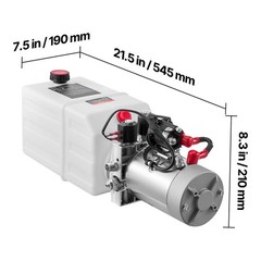 Uimoso 6 Quart Double Solenoid Hydraulic Pump Dump Trailer Power Pack DC 12V
