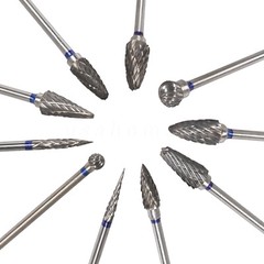 10pcs/Set Dental Tungsten Carbide Burs Plaster Alloy Acrylic Drill Polisher