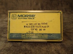Morse 38005 M4.5×0.75 D4 4FL HSS Straight Flute Plug Tap (BN237)