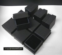 Ring Box jewelry displays 10 Matte Black 2″ cardboard ring gift boxes JD041