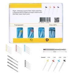 AZDENT Dental Fiber Posts Resin High-intensity Screw Thread Glass Post +4 Drills