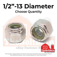 1/2″-13 Stainless Steel Nylon Insert Hex Nuts (Choose Qty)