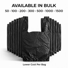 Bags 1/10 Small 8 x 4 x 15 BlackT-Shirt Plastic Grocery Shopping Grocery Bags