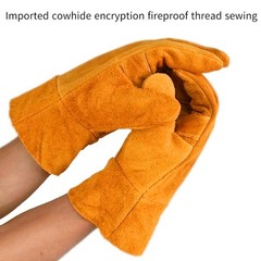 Reinforced Cowhides Heatproof Gloves for Construction Welding Grinding Moving