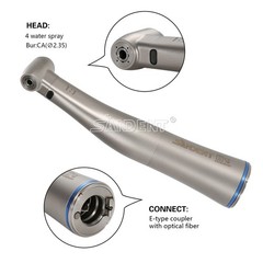 Dental 1:1 Fiber Optic LED Contra Angle Handpiece 4 Spray Push Button fit NSK fo