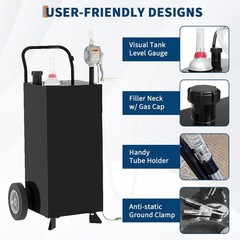 30 Gallon Fuel Caddy Fuel Storage Tank, Gasoline Diesel Fuel Container with Pump