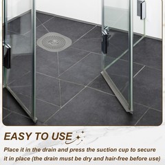 2Pcs Square Drain Cover 5.9 Inch Shower Hair Catcher Gray/White