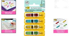 Message Sign Here Flags Assorted Colors 0.47 in Wide 4 Dispensers/Pack