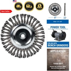 Abrasive Knot Wire Wheel 8 Inch Carbon Steel Heavy Duty for Metal Surface