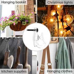 Light Hanger Hooks, Screw-in Hooks for Hanging String Lights, Wire, Plants, W…