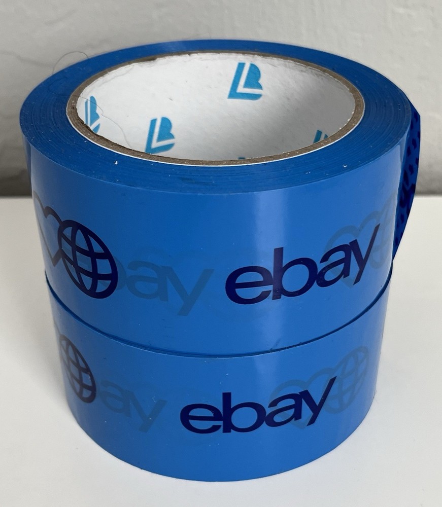 2 Rolls Official eBay Brand Logo Blue Packing Packaging Tape Shipping 2″ X 75
