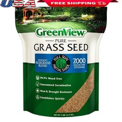 Pure Grass Seed Kentucky Bluegrass Blend 7 Lb 7000SqFt 14-28 Days Germinate