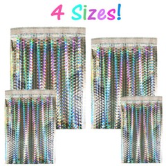 5-100 Pack Holographic Bubble Mailers, 4 sizes Metallic Glamour Padded Envelopes
