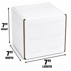 7x7x7 White Corrugated Shipping Mailers Packing Box Boxes Folding 50 To 200
