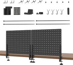 Clamp-On Desk Pegboard Kit – 32″x12″ Organizer & Privacy Panel for Home Office