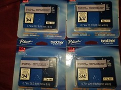 Lot of 4 Brother TZe-141 3/4″ & 2pk TZe-231 1/2″ New