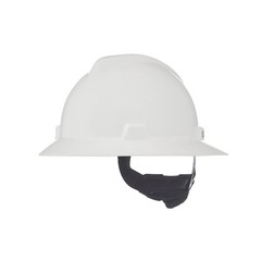 Msa Safety 475369 V-Gard Full Brim Hard Hat, Slotted, Type 1, Class E, Fas-Trac