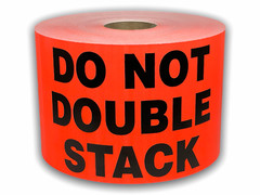 3×5-inch Do Not Double Stack Labels Red Pallet Shipping Adhesive Stickers 300/RL