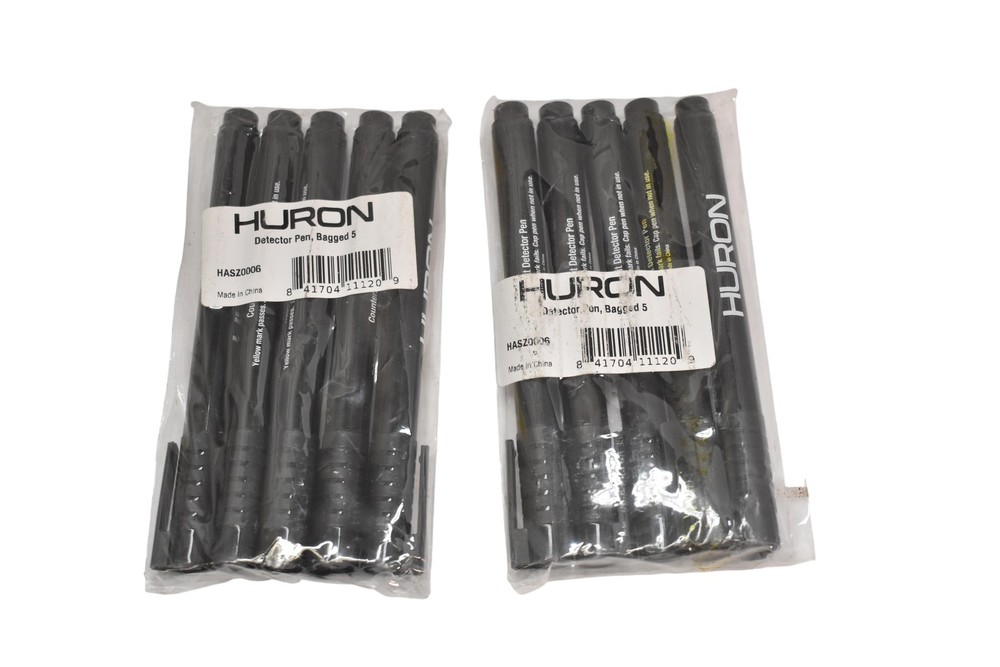 Huron HASZ0006 Money Marking Check Pens Black For Retail Lot of 10