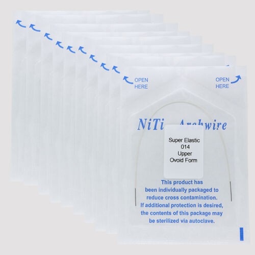 50×Dental Orthodontic Tooth Color Coated Super Elastic Round Arch Wire 014Upper