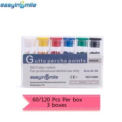 Endodontic Gutta Percha Points Dental Endo Root Canal .02/.04/.06 Taper 60/120pc